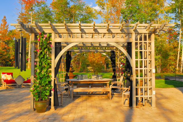 Pergola in the backyard of a Delaware home