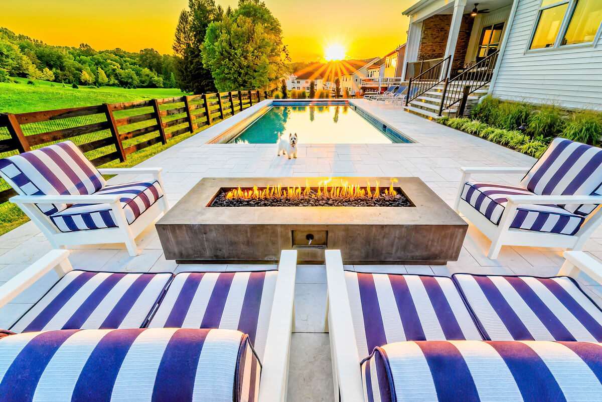 Custom pool at a home in Delaware